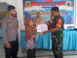 Beri Rasa Aman, Babinsa Tamanan Dampingi Penyaluran BLT DD