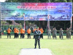 Kodim 0822 Bondowoso Melaksanakan Upacara HUT TNI Ke-77 Di Alun-Alun Kironggo
