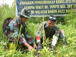 Cegah Terjadinya Longsor KODIM 0822 Bondowoso Reboisasi di Lereng Gunung Suket