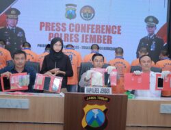 Polres Jember Berhasil Amankan 8 Tersangka Terkait Jaringan Narkoba