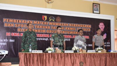 Motivasi Masuk Akmil, Dandim 0825 Banyuwangi Berikan Wasbang di SMAN 2 Taruna Bhayangkara Jatim