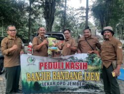 Sekar Jember, Berikan Bantuan Sembako Untuk Korban Banjir Bandang di Wilayah Ijen