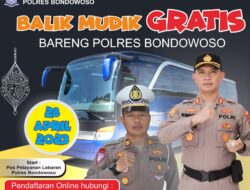 Balik Mudik Gratis Bareng Polres Bondowoso