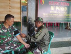 Tim Polkes Rutin Cek Kesehatan Anggota Satgas TMMD Ke 116 Bondowoso