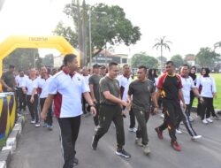 Menjaga Sinergitas TNI – POLRI Bondowoso Melaksanakan olah Raga Bersama