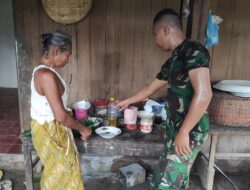 Satgas TMMD 116 Bondowoso Bantu Memasak Di Dapur