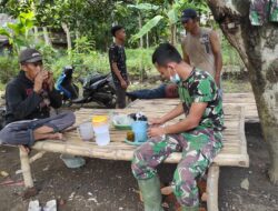 Dengan Secangkir Kopi, Satgas TMMD Ke-116 Bondowoso Serasa Di Rumah Sendiri