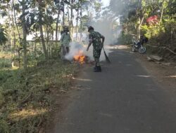 Babinsa Koramil 0822/05 Wringin Bersama Warga Gubrih Melaksanakan Karya Bhakti