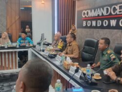 Kodim 0822 Bondowoso Ikuti Kegiatan Rakor bersama Forkopimda Dalam Rangka Persiapan Distribusi Logistik Pemilu 2024