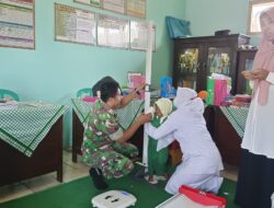 Cegah Stunting, Babinsa 0822 /03 Taman Krocok Dampingi Kegiatan Posyandu