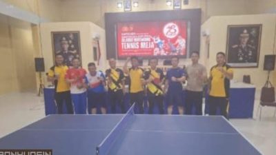 Perlombaan Tenis Meja Dalam Rangka HUT Bhayangkara ke-78 th 2024.