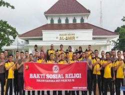 HUT Bhayangkara Ke-78, Polres Banyuasin Melaksanakan Bakti Religi di Masjid Al-Amir