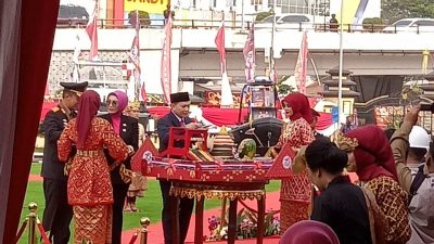 memperingati hari HUT Bhayangkara ke 78 polda sumsel