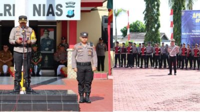 Polres Nias Laksanakan Apel Gelar Pasukan Operasi Patuh Toba Tahun 2024