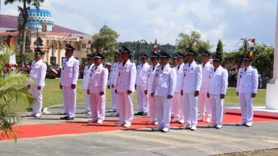 Upacara HUT Ke-79 KEMRI Di Kota Gunungsitoli, Dirangkaikan Dengan Pelantikan Perpanjangan Masa Jabatan Kepala Desa