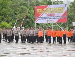 Polres Nias Laksanakan Apel Gelar Pasukan Operasi Mantap Praja Toba di 3 Kabupaten Dan 1 Kota Tahun 2024