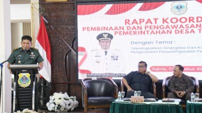 Sebagai Narasumber, Kasdim 0822 Bondowoso Hadiri Rakor Binwasgar Pemdes Tahun 2024