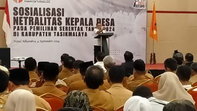 Bawaslu Kabupaten Tasikmalaya, Adakan Sosialisasi Netralitas Bagi KADES Pada Pemilihan Serentak Tahun 2024