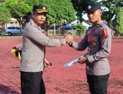 Kapolres Nias Berikan Penghargaan Kepada Personil Berprestasi Pada Pon XXI Aceh-Sumut