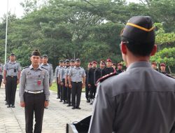 Tingkatkan Kemanan Dan Ketertiban di Lapas Narkotika Sawahlunto, Kalapas Pimpin Apel Siaga Pengamanan