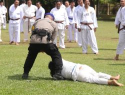 Polri Banyuasin Menggelar Ujian Bela Diri Sebagai Kenaikan Pangkat