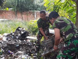 Kodim 0418/Palembang Bantu Perbaiki Kantin Sekolah Yang Terbakar