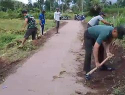 Sinergi TNI dan Warga: Babinsa Dadapan Sukses Pimpin Kerja Bakti Saluran Drainase