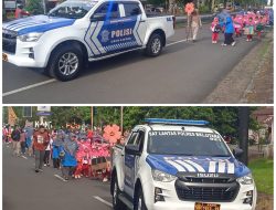 Polres Bengkulu Utara Berpartisipasi dalam Pengawalan Pawai Miniatur Kendaraan TK R.A. Purwanida