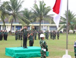 Kasdim Sampaikan Amanat KASAD dalam Upacara Bendara di Makodim 0418 Palembang