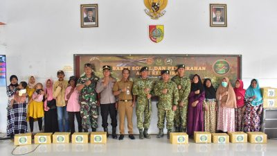 Brigif 9/DY/2 Kostrad Gelar Bakti Sosial Pemberian Sembako dan Akta Kelahiran Dalam Rangka HUT ke-64 Kostrad Tahun 2025