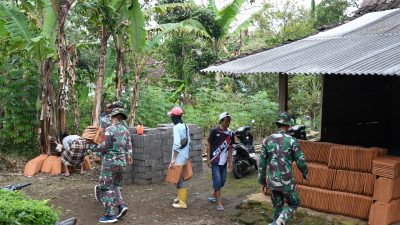 TMMD ke-123 Kodim 0822 Bondowoso: Wujud Kepedulian, Perbaiki Rumah Tidak Layak Huni di Desa Gunosari