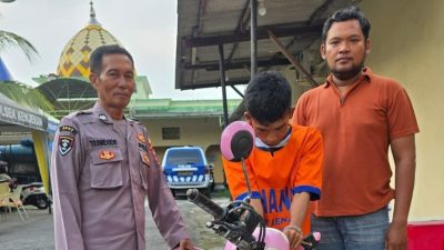 Pelaku Curanmor CA Diamankan Polsek Kenjeran Setelah Ketahuan Mencuri di Kedinding Lor Surabaya