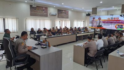 Polres Nganjuk Gelar Rakor Pengamanan Jalur Perlintasan IKSPI Menuju Madiun