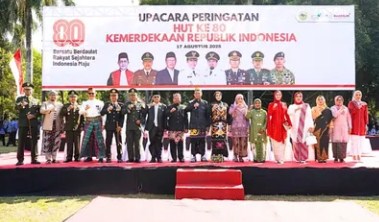 Bupati Hamid Pimpin Upacara Kemerdekaan ke-80 di Alun-Alun RBA Bondowoso