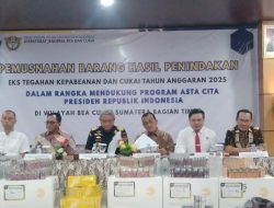 Bea Cukai Sumbagtim Musnahkan BMMN Eks Tegahan 2025, Selamatkan Negara dari Kerugian Rp8 Miliar Lebih