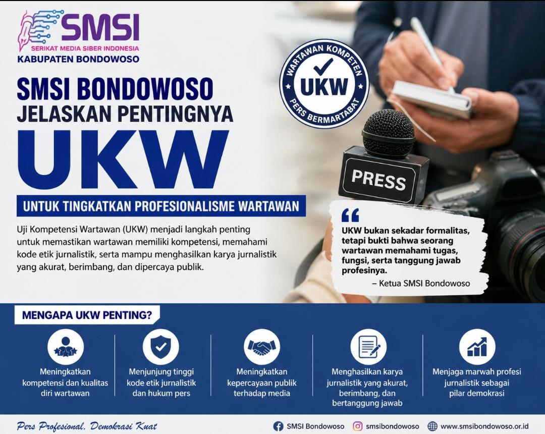 SMSI Bondowoso Jelaskan Pentingnya UKW untuk Tingkatkan Profesionalisme Wartawan