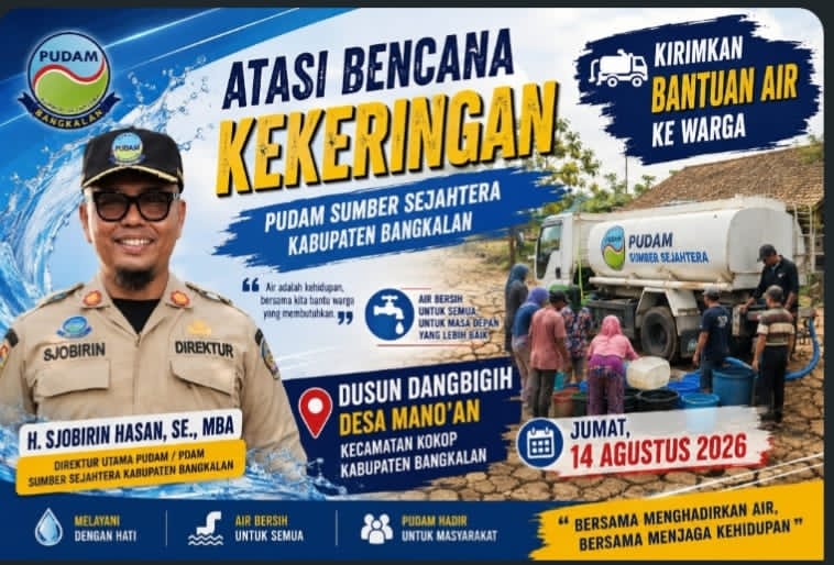 Hadapi Kemarau, PUDAM Sumber Sejahtera Bangkalan Salurkan Air Bersih ke Dusun Dangbigih Kokop