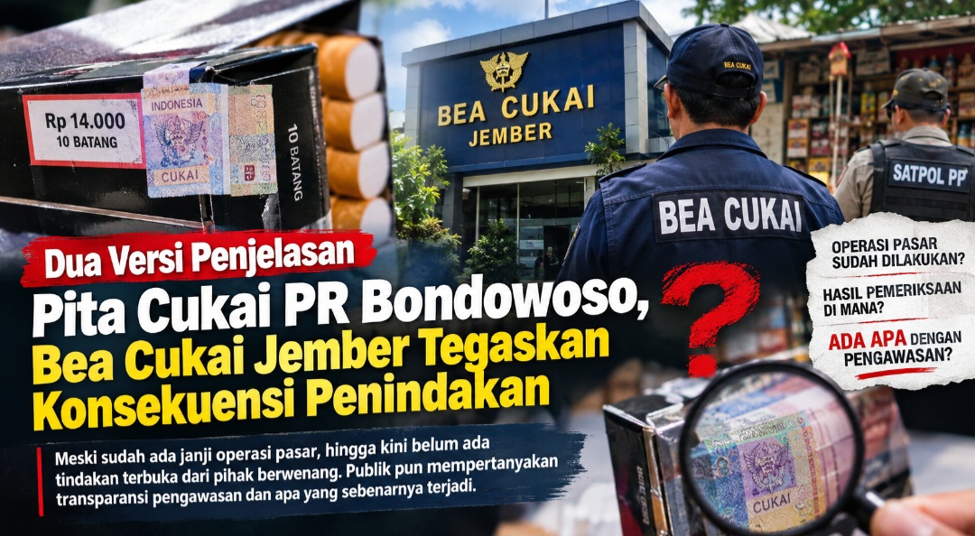 Dua Versi Penjelasan Pita Cukai PR Bondowoso, Janji Operasi Pasar Dipertanyakan: Ada Apa dengan Pengawasan Bea Cukai?